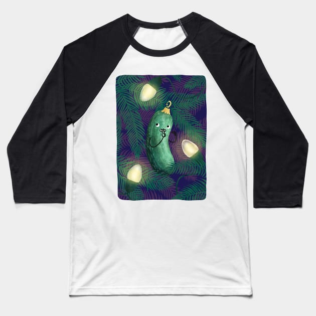 Find the Christmas Pickle! Baseball T-Shirt by littleclyde